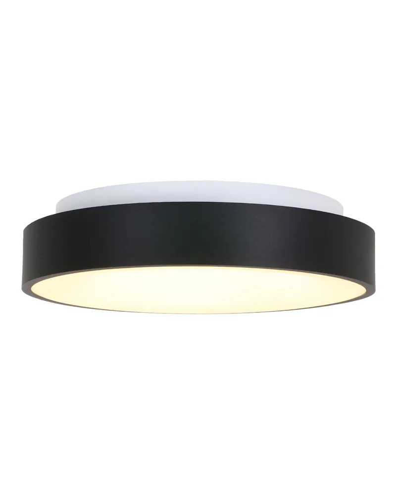 Ringlede LED-Deckenleuchte mit großem Rundschirm in Weiß, Schwarz, Ansicht 15