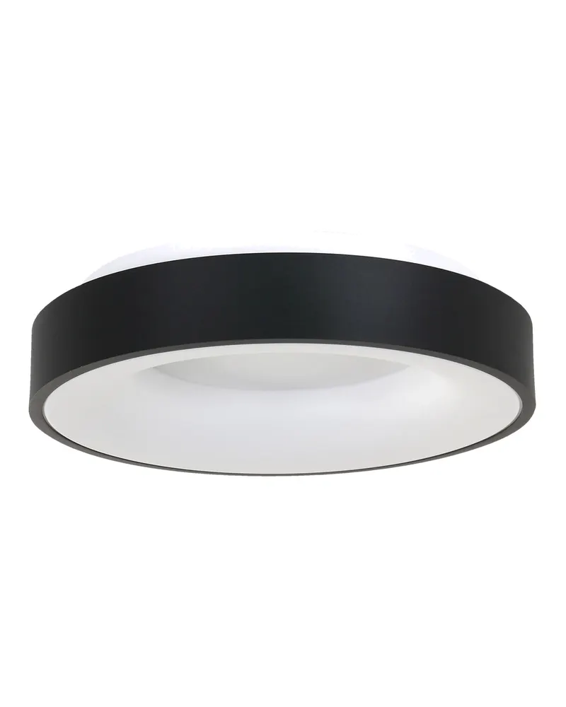 Ringlede LED-Deckenleuchte mit großem Rundschirm in Weiß, Schwarz, Ansicht 3