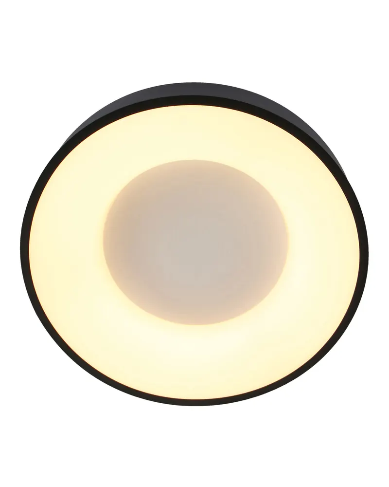 Ringlede LED-Deckenleuchte mit großem Rundschirm in Weiß, Schwarz, Ansicht 4