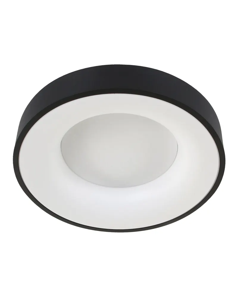Ringlede LED-Deckenleuchte mit großem Rundschirm in Weiß, Schwarz, Ansicht 6