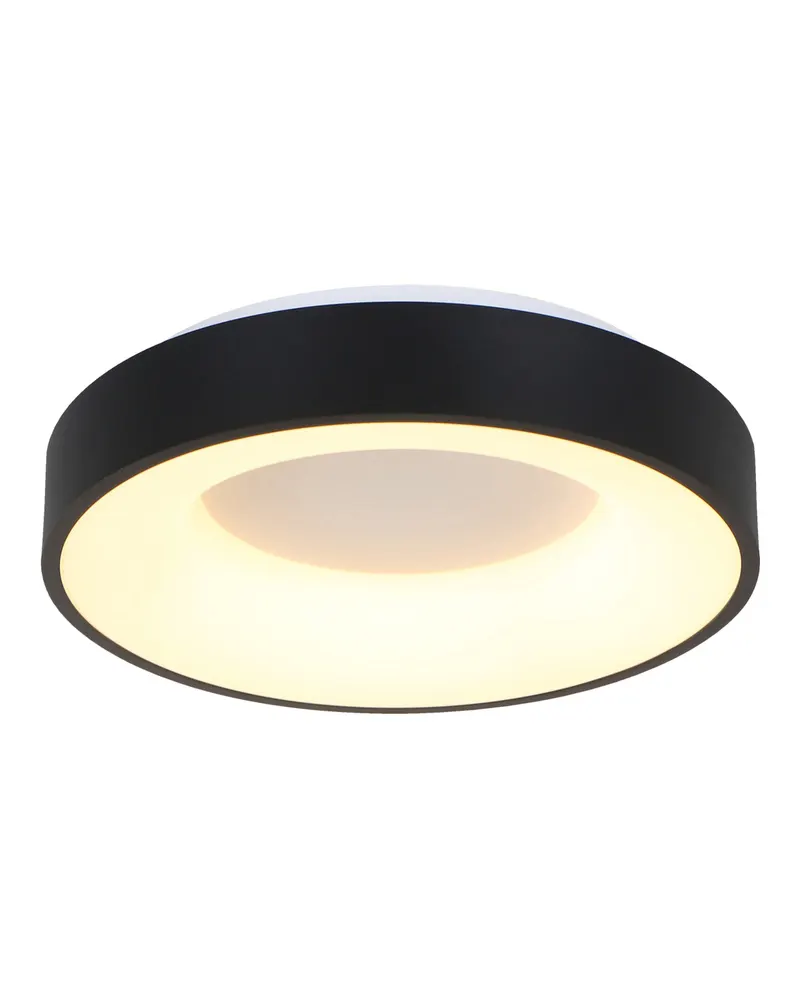 Ringlede LED-Deckenleuchte mit großem Rundschirm in Weiß, Schwarz, Ansicht 7