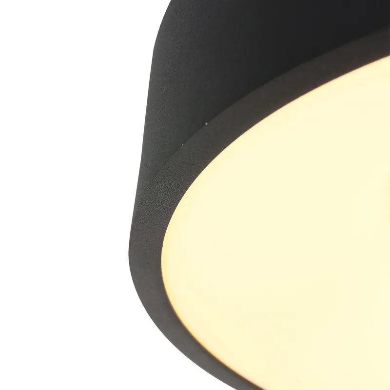 Ringlede LED-Deckenleuchte mit großem Rundschirm in Weiß, Schwarz, Ansicht 8