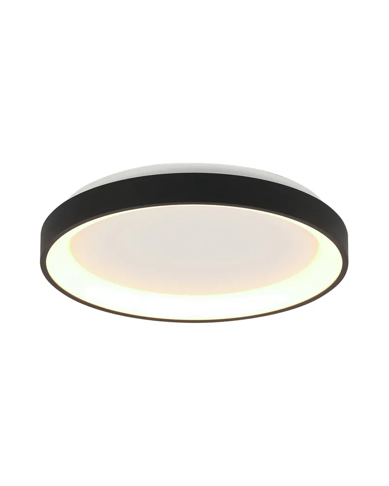 Ringlede kompakte LED-Deckenleuchte in Weiß, Schwarz, Ansicht 1