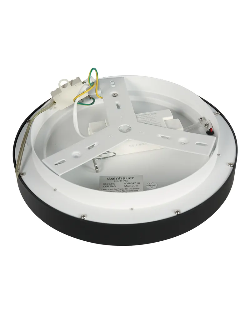 Ringlede kompakte LED-Deckenleuchte in Weiß, Schwarz, Ansicht 8