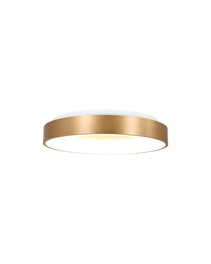 Ringlede LED-Deckenleuchte mit warmweißem Licht in Gold, Ansicht 1