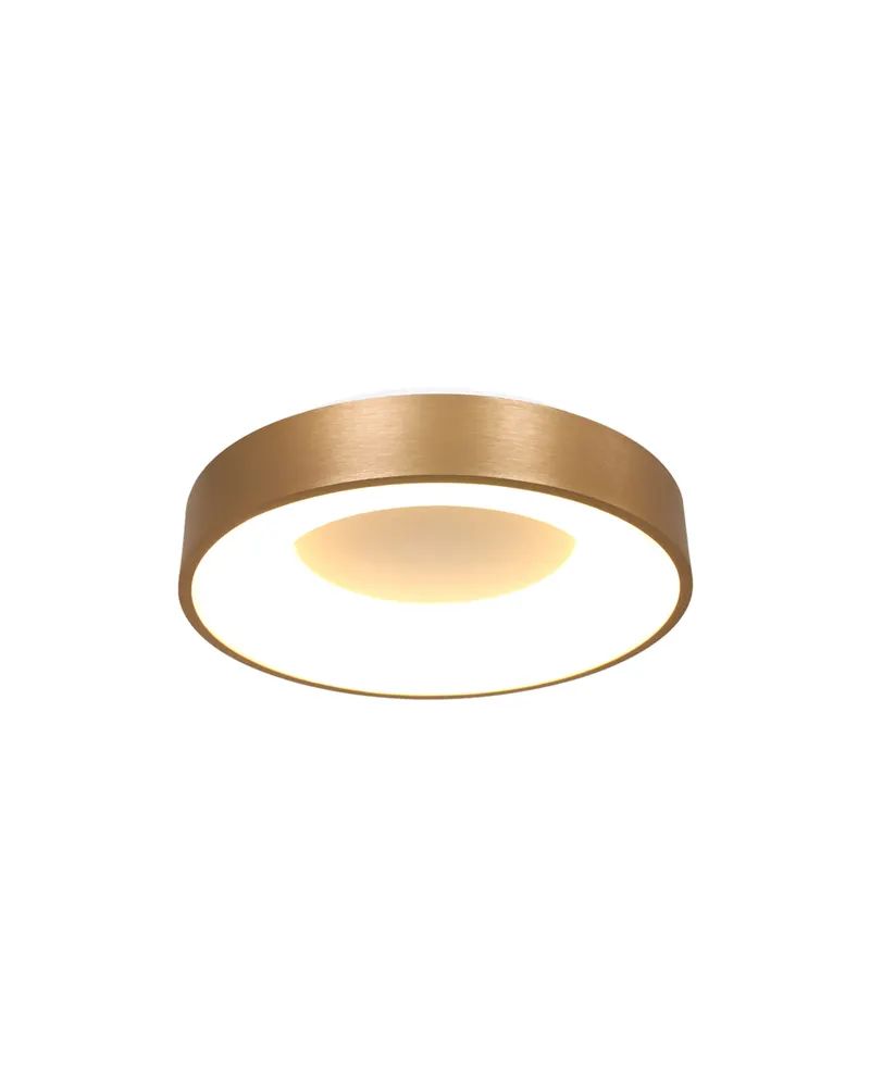Ringlede LED-Deckenleuchte mit warmweißem Licht in Gold, Ansicht 3