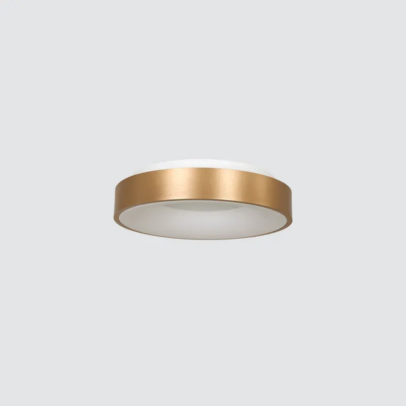 Ringlede LED-Deckenleuchte mit warmweißem Licht in Gold, Ansicht 6