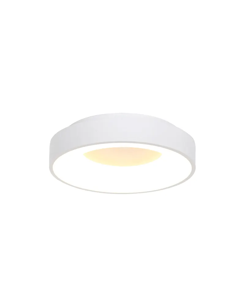 Ringlede LED-Deckenleuchte mit warmweißem Licht in Weiß, Ansicht 1