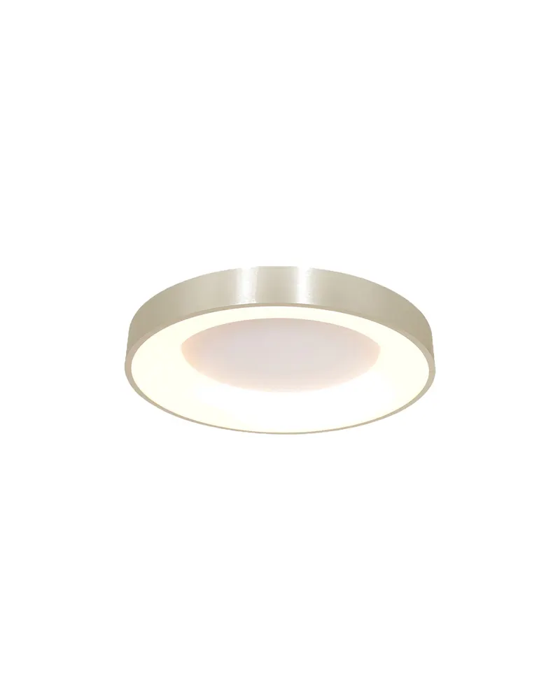 Ringlede LED-Deckenleuchte mit warmweißem Licht in Silber, Ansicht 1