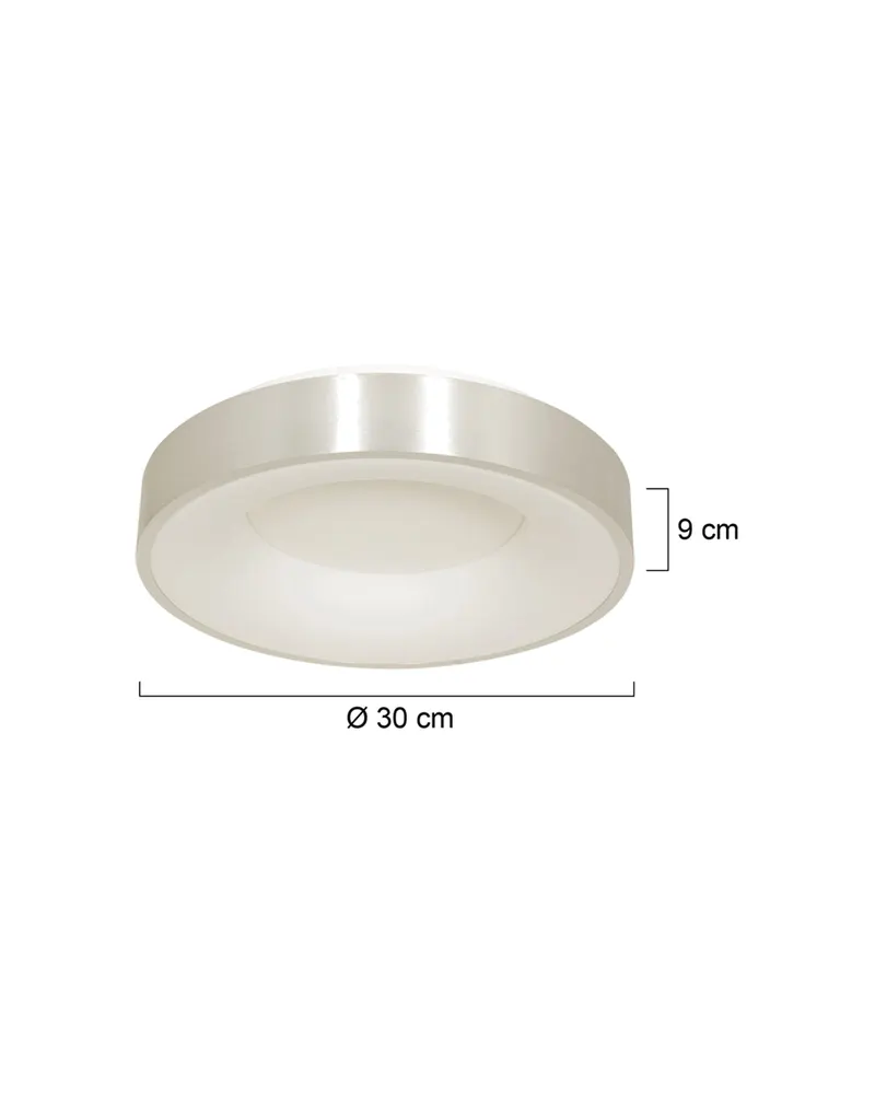 Ringlede LED-Deckenleuchte mit warmweißem Licht in Silber, Ansicht 9