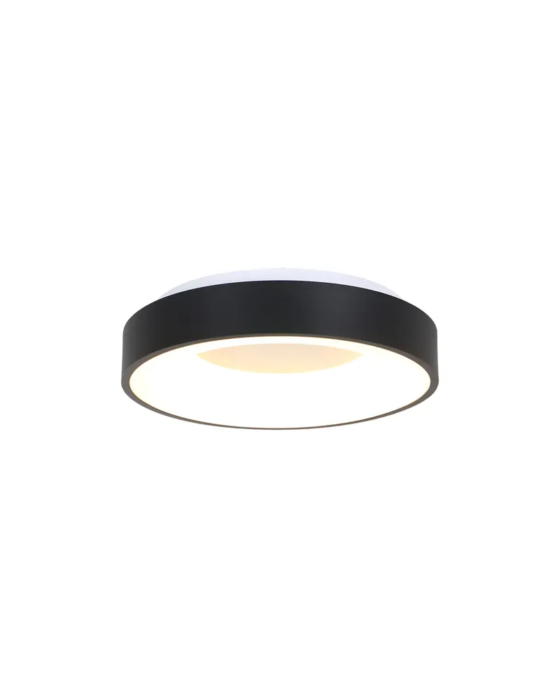 Ringlede LED-Deckenleuchte mit warmweißem Licht in Weiß, Schwarz, Ansicht 1