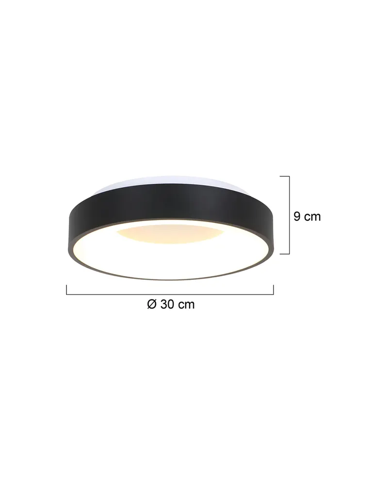 Ringlede LED-Deckenleuchte mit warmweißem Licht in Weiß, Schwarz, Ansicht 15