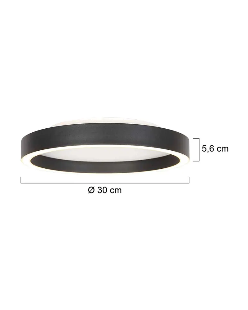 Steinhauer Ringlux Deckenleuchte, Ø 30 cm in Schwarz, Ansicht 3