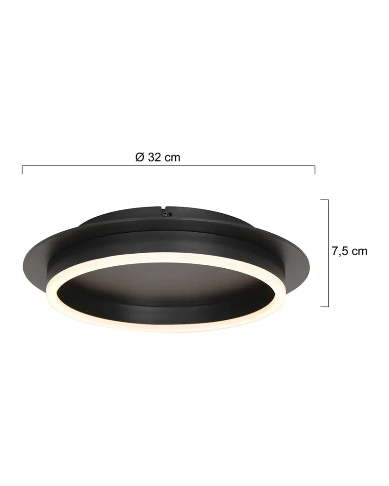 Steinhauer Ringlux Deckenleuchte mit dimmbarem LED-Modul in Schwarz, Ansicht 12