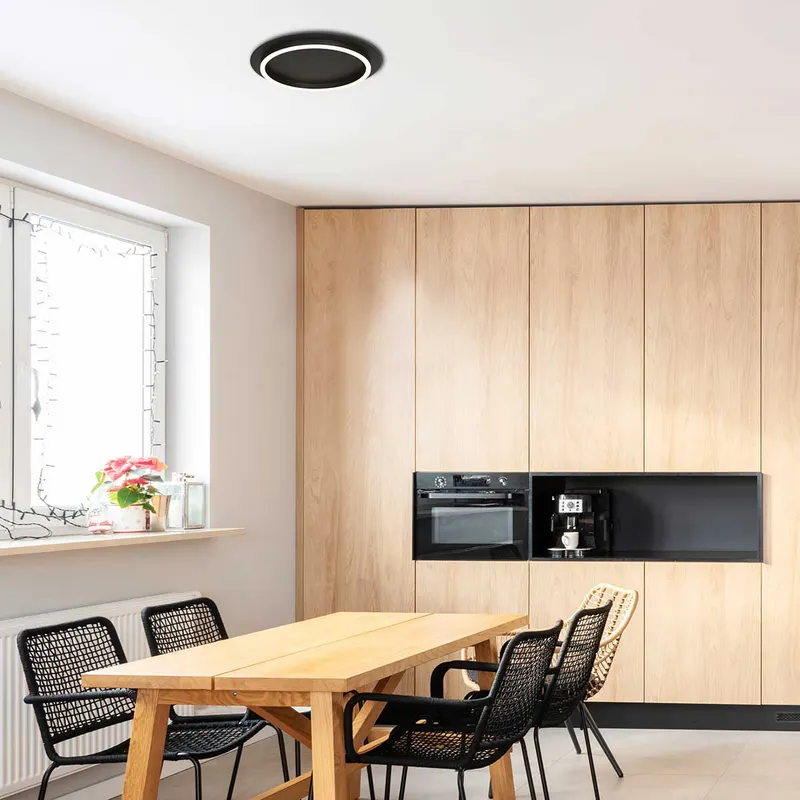 Steinhauer Ringlux Deckenleuchte mit dimmbarem LED-Modul in Schwarz, Ansicht 2
