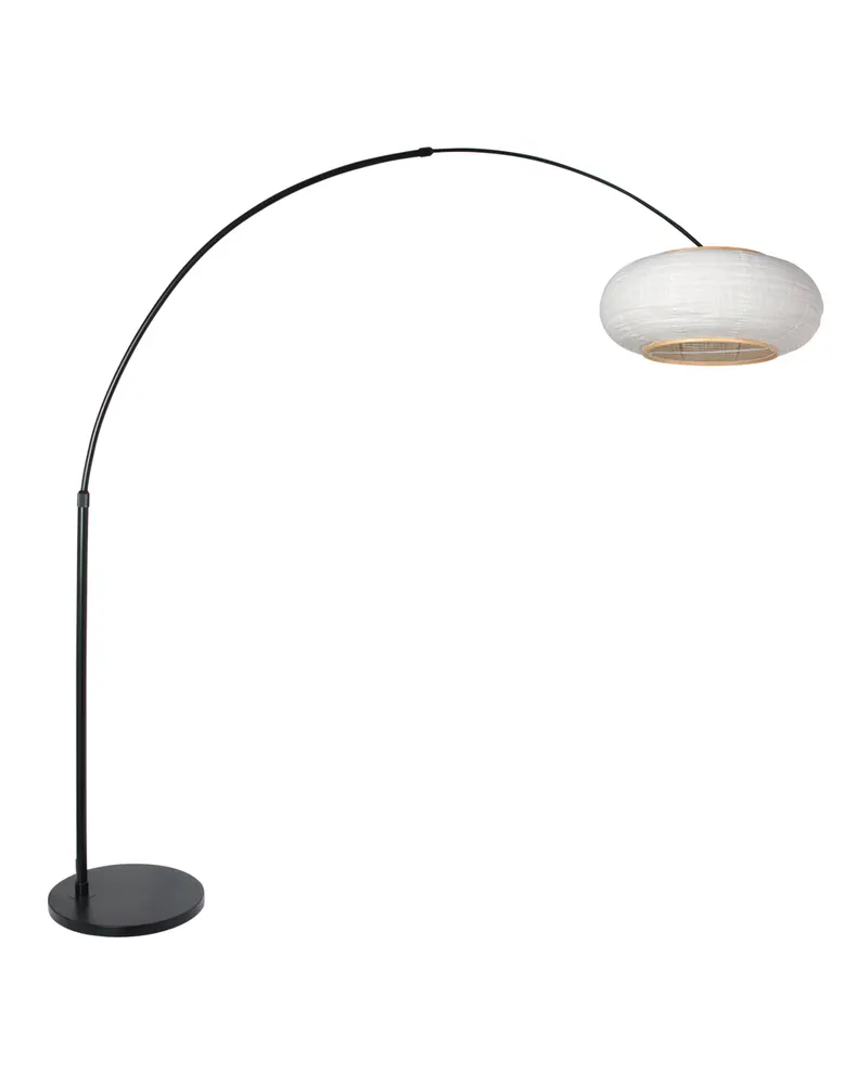 Silva-Alba Bogenlampe in Schwarz und Leinenweiß