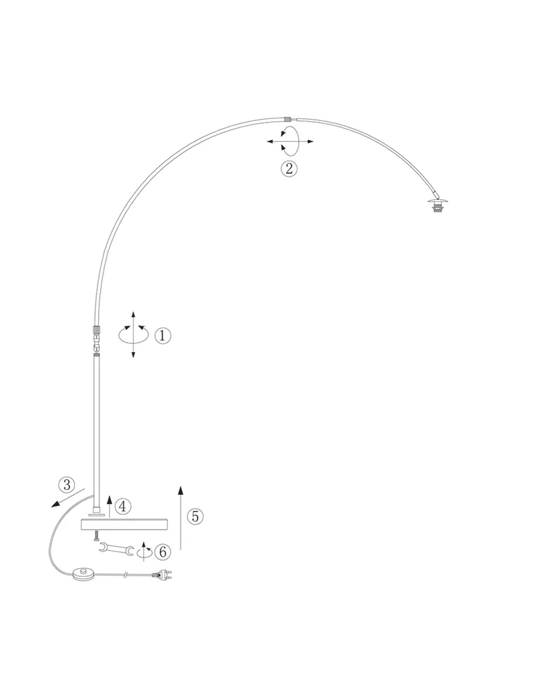Steinhauer Silva-Alba Bogenlampe in Schwarz und Leinenweiß in Leinenweiß, Ansicht 15