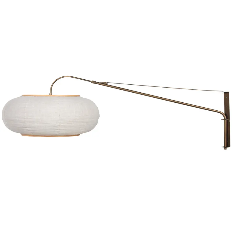 Steinhauer Silva-Alba Wandleuchte mit E27-Fassung in Bronze, Leinenweiß, Ansicht 2