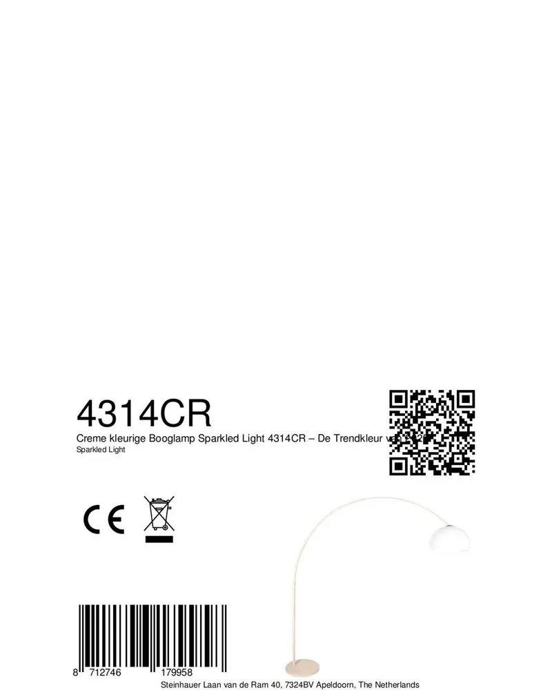 Steinhauer Sparkled Light Bogenlampe, Creme und Weiß in Creme, Ansicht 16