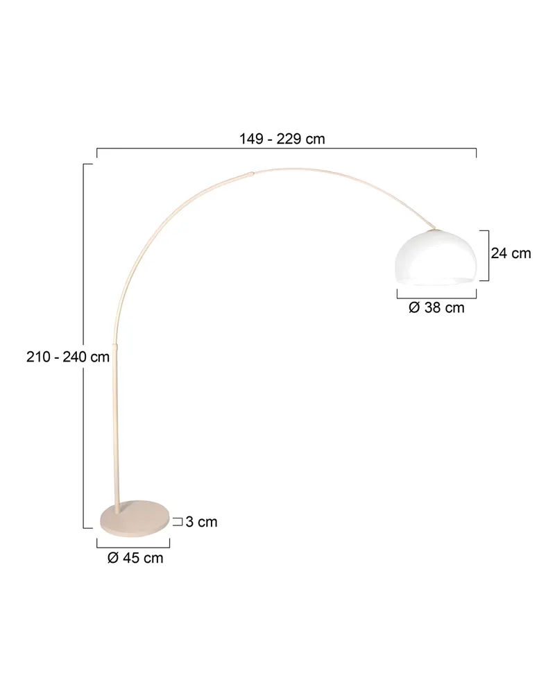 Steinhauer Sparkled Light Bogenlampe, Creme und Weiß in Creme, Ansicht 2