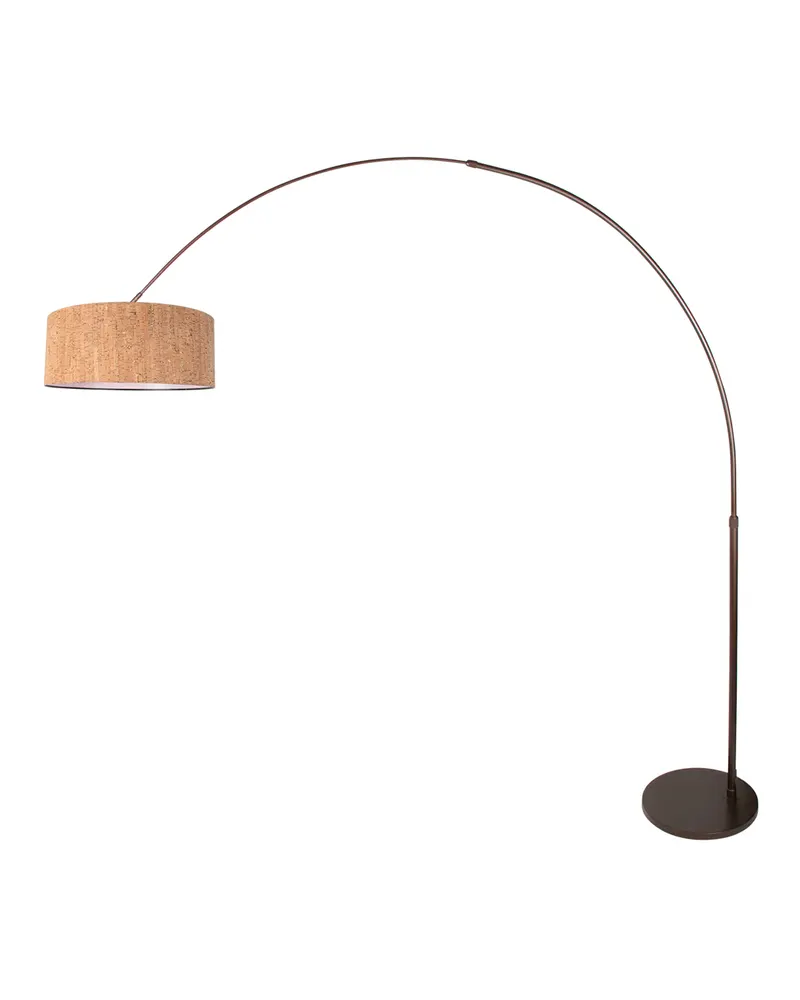 Sparkled Light Bogenlampe aus Kork und Metall in Kakao, Beige, Ansicht 3
