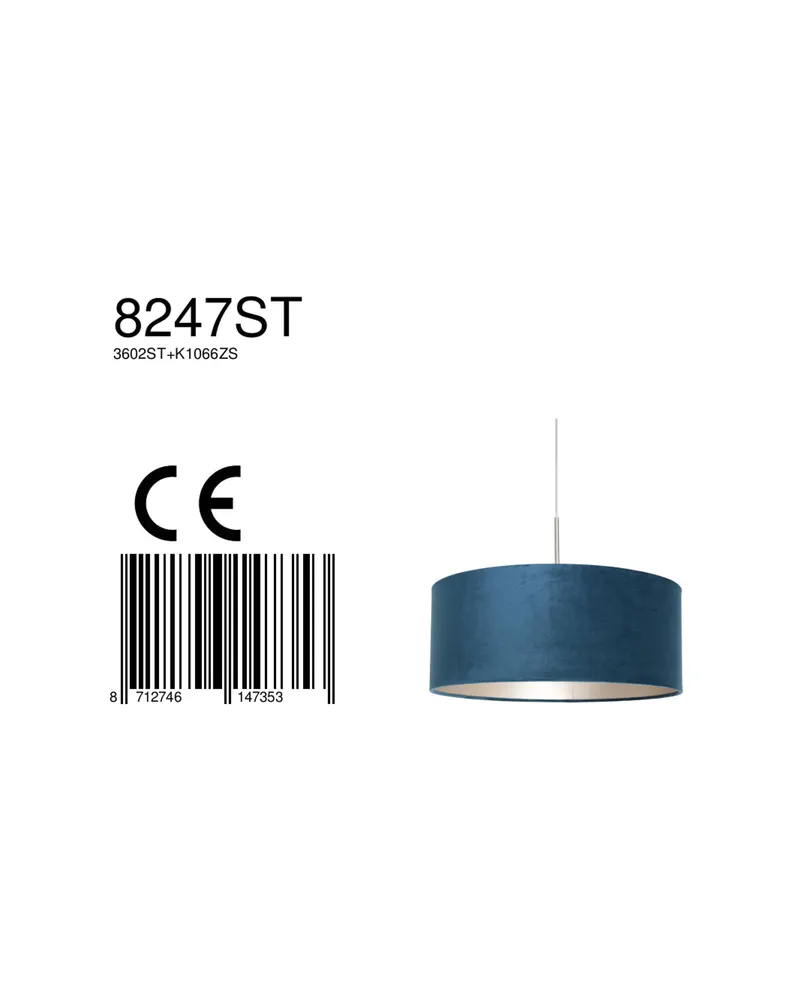 Sparkled Light Pendelleuchte in Blau und Stahl in Blau, Ansicht 11