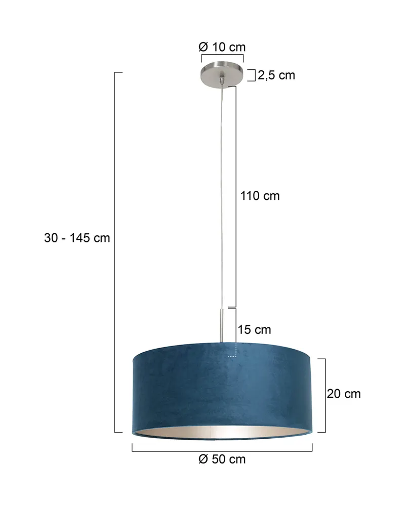 Sparkled Light Pendelleuchte in Blau und Stahl in Blau, Ansicht 2