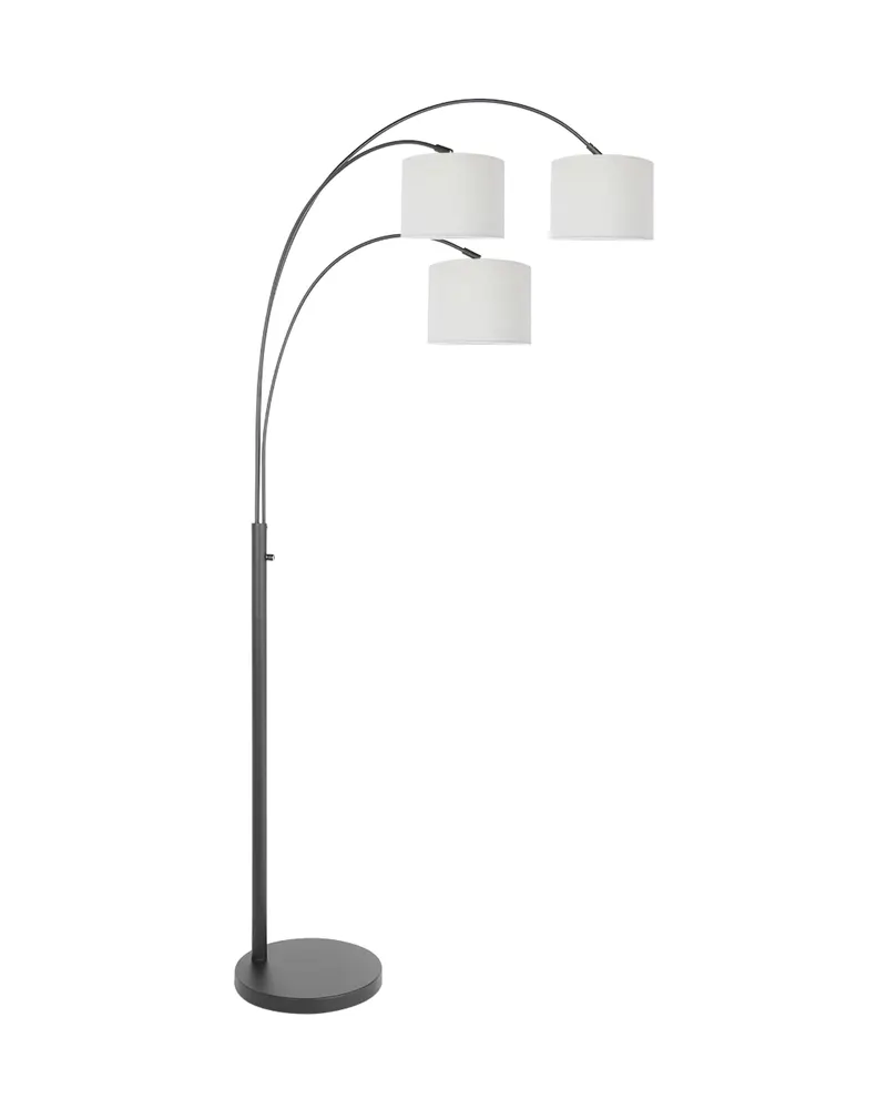 Steinhauer Sparkled Light Stehlampe mit Lesearm, Leinenweiß und Schwarz in Leinenweiß, Ansicht 1