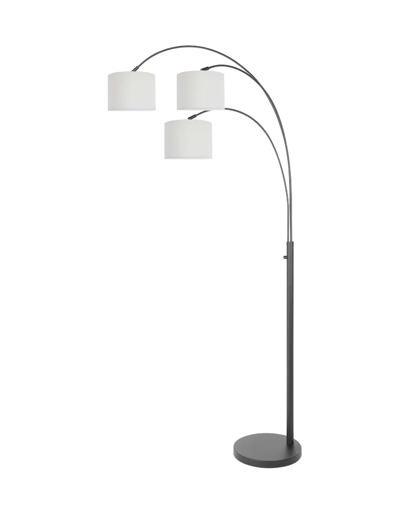 Steinhauer Sparkled Light Stehlampe mit Lesearm, Leinenweiß und Schwarz in Leinenweiß, Ansicht 2