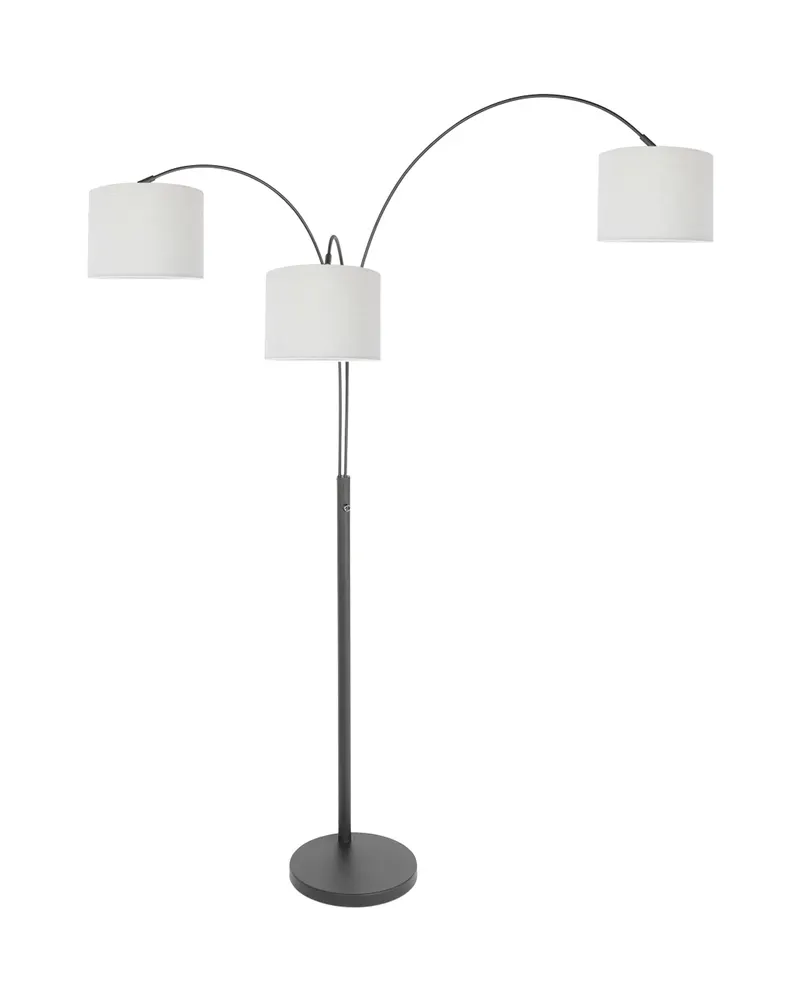 Steinhauer Sparkled Light Stehlampe mit Lesearm, Leinenweiß und Schwarz in Leinenweiß, Ansicht 9