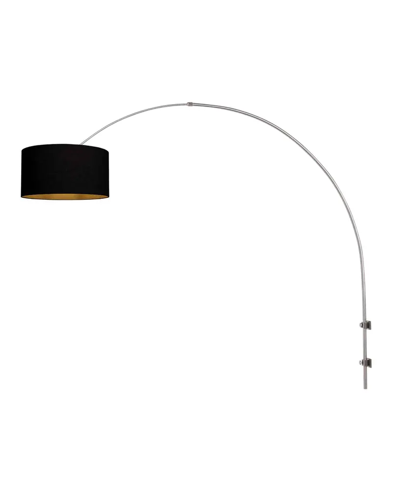 Sparkled Light Wandleuchte mit verstellbarem Arm in Stahl, Schwarz, Ansicht 3