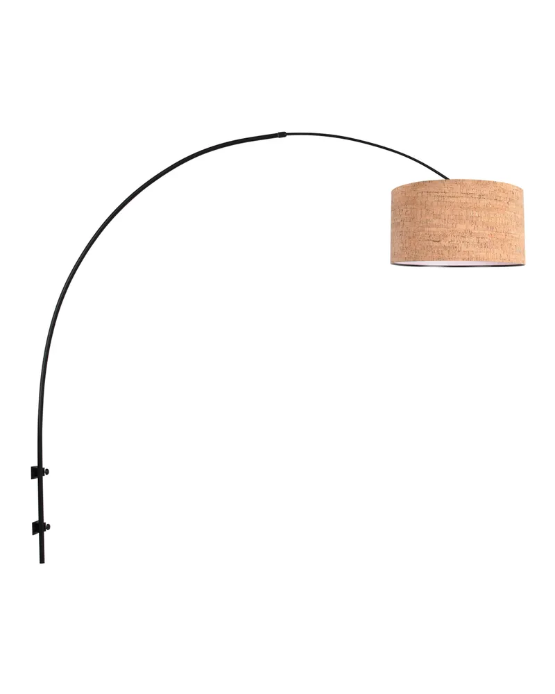 Sparkled Light Wandleuchte aus Kork und Metall, Schwarz in Schwarz, Ansicht 1