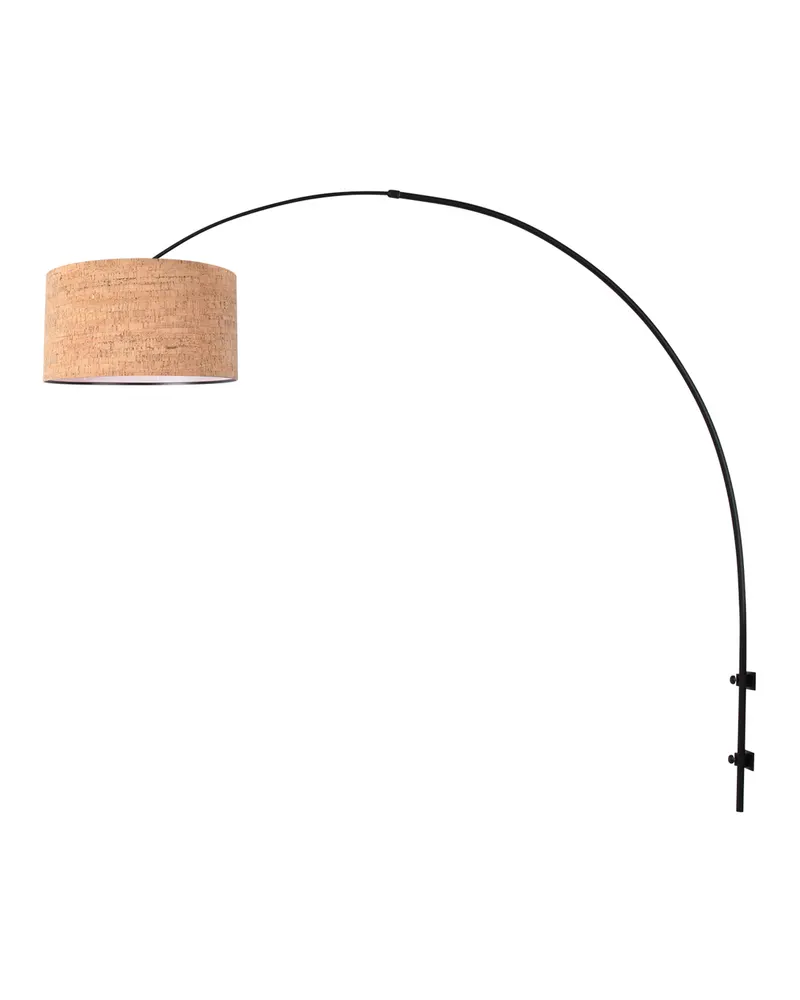Sparkled Light Wandleuchte aus Kork und Metall, Schwarz in Schwarz, Ansicht 2