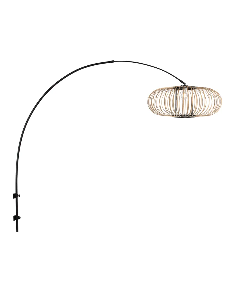 Sparkled Light Wandleuchte aus Bambus und Metall, Schwarz