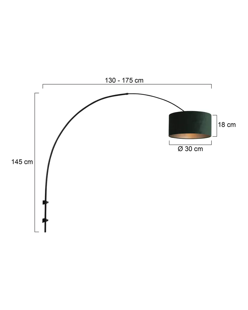 Steinhauer Sparkled Light Wandleuchte mit verstellbarem Arm in Grün, Schwarz, Ansicht 2