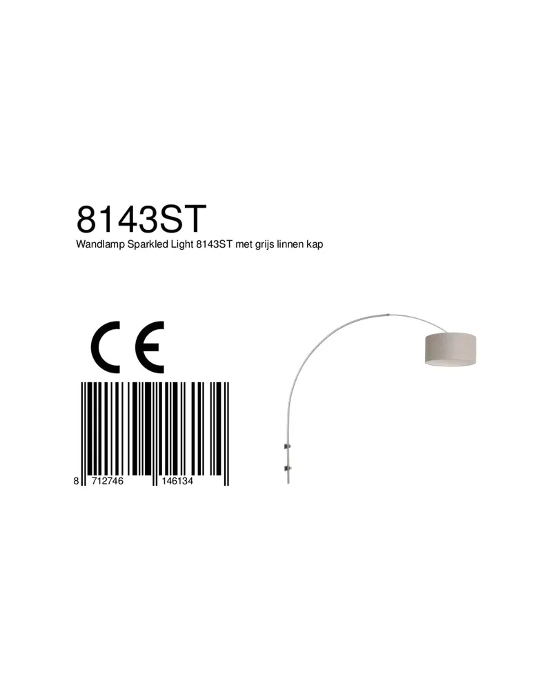Steinhauer Sparkled Light Wandleuchte mit verstellbarem Arm in Grau, Stahl, Ansicht 15