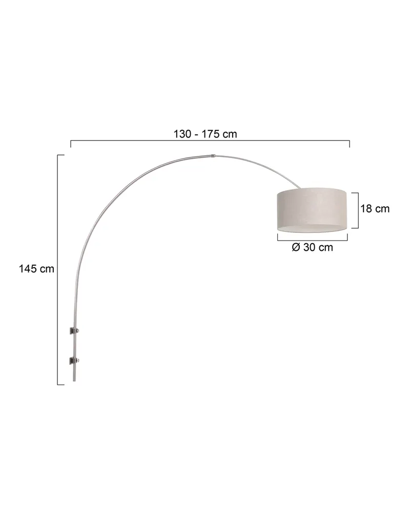 Steinhauer Sparkled Light Wandleuchte mit verstellbarem Arm in Grau, Stahl, Ansicht 2