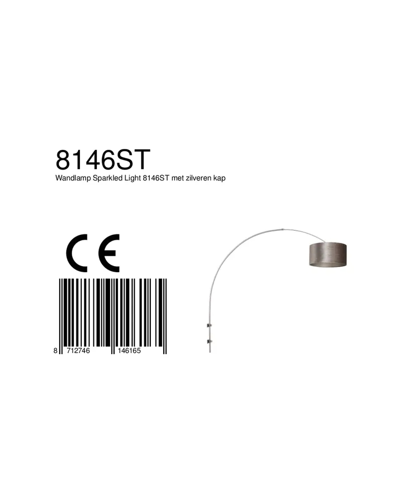 Sparkled Light Wandleuchte mit verstellbarem Arm in Grau, Stahl, Ansicht 15