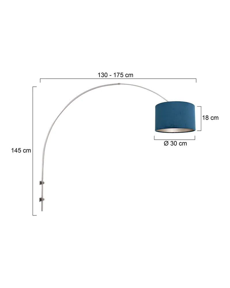 Sparkled Light Wandleuchte mit verstellbarem Arm in Blau, Stahl, Ansicht 14