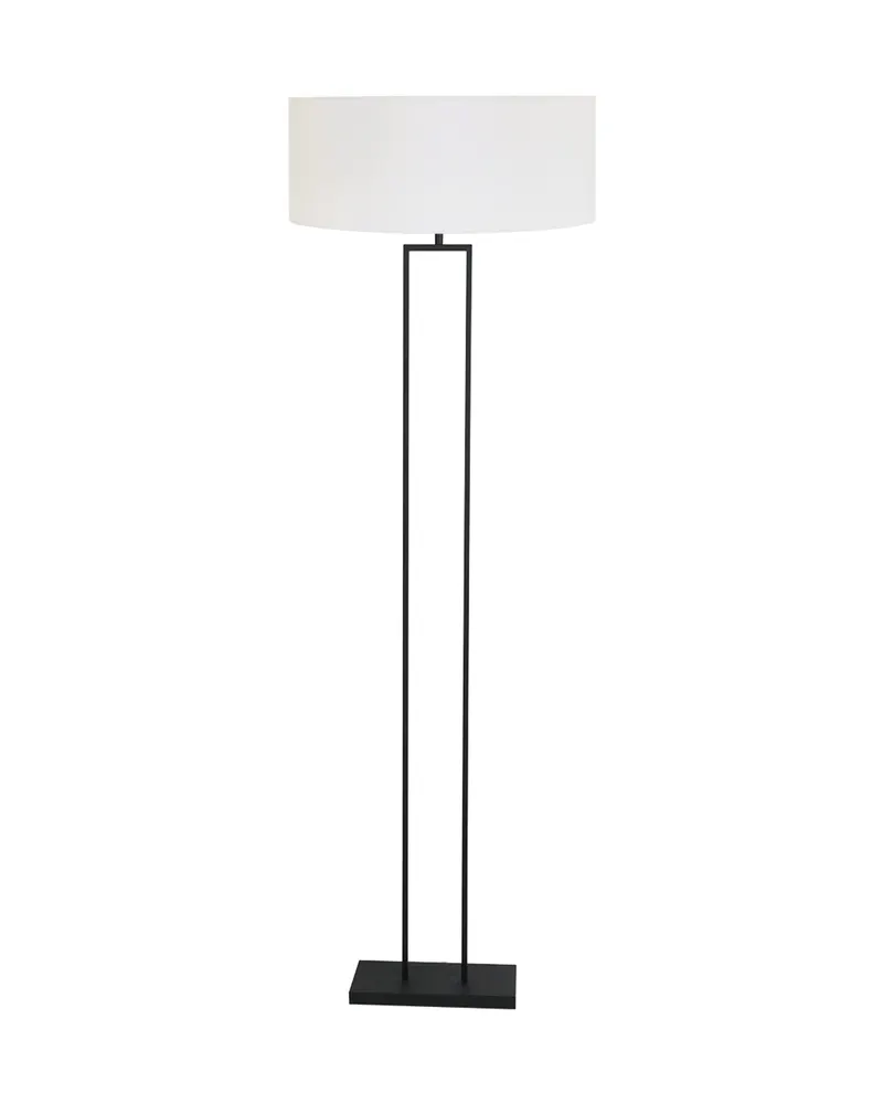 Steinhauer Stang Stehlampe aus Leinen und Metall, Schwarz in Schwarz, Ansicht 1
