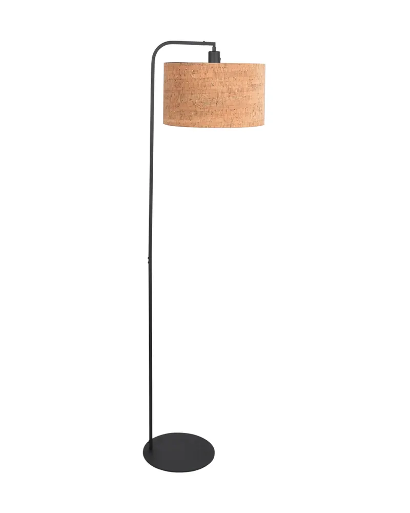 Stang Stehlampe aus Kork und Metall, Beige, Schwarz