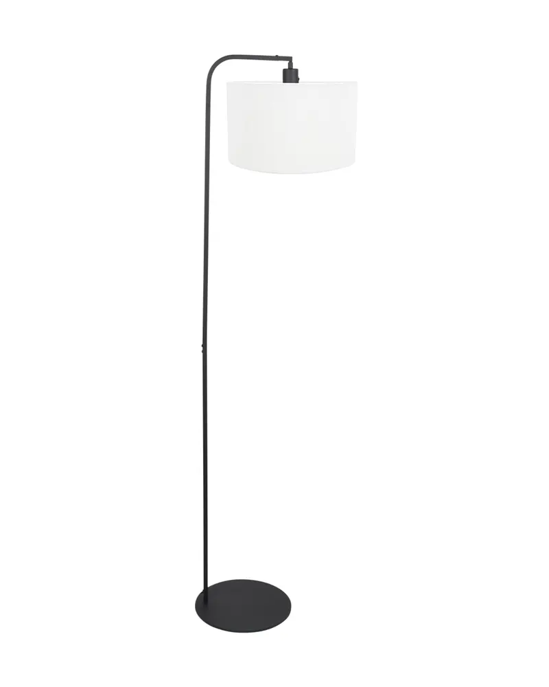 Steinhauer Stang Stehlampe aus Metall und Leinen in Schwarz, Ansicht 1