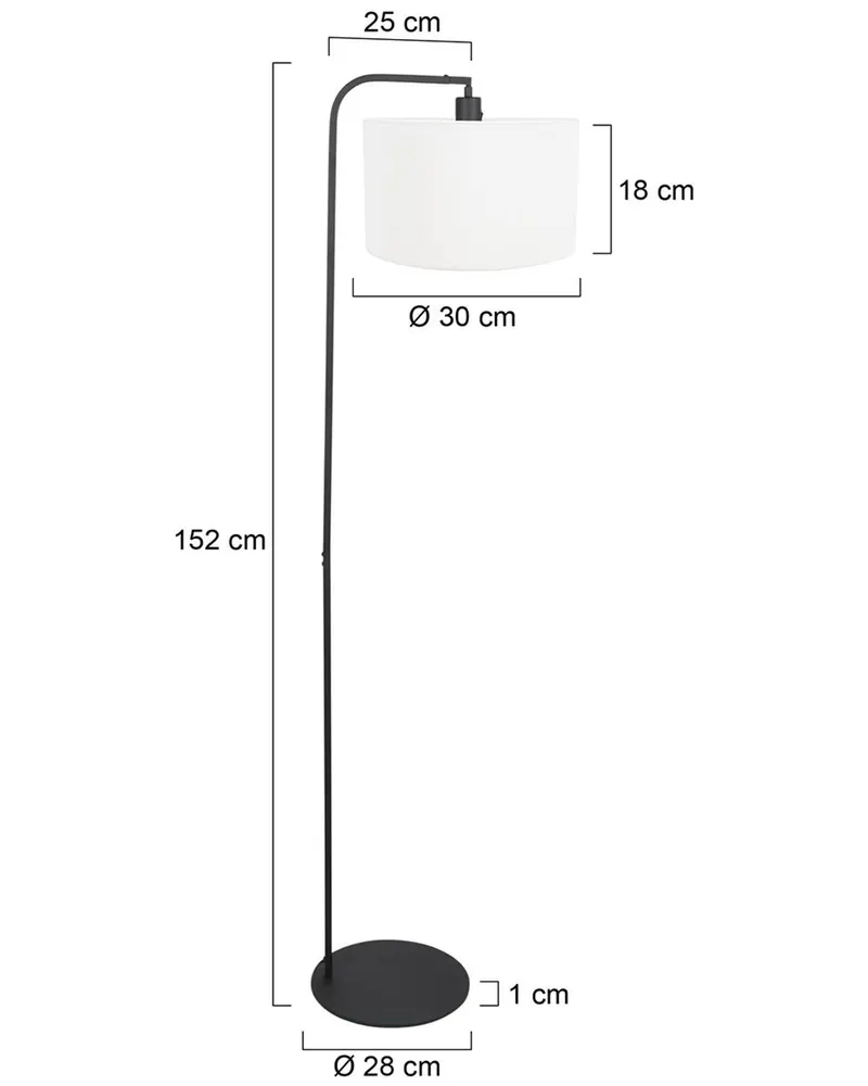 Steinhauer Stang Stehlampe aus Metall und Leinen in Schwarz, Ansicht 7