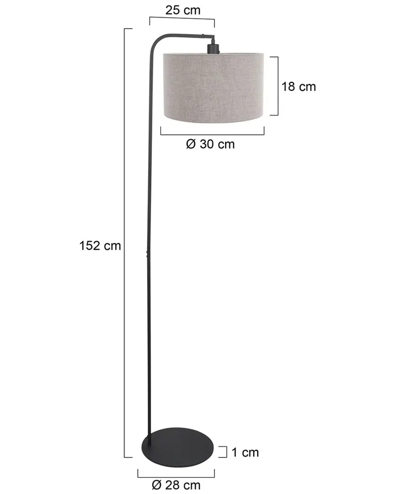 Steinhauer Stang Stehlampe mit E27-Fassung in Grau, Ansicht 2