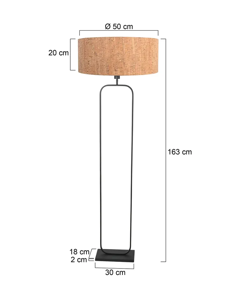 Steinhauer Stang Stehlampe aus Kork und Metall in Beige, Schwarz, Ansicht 2