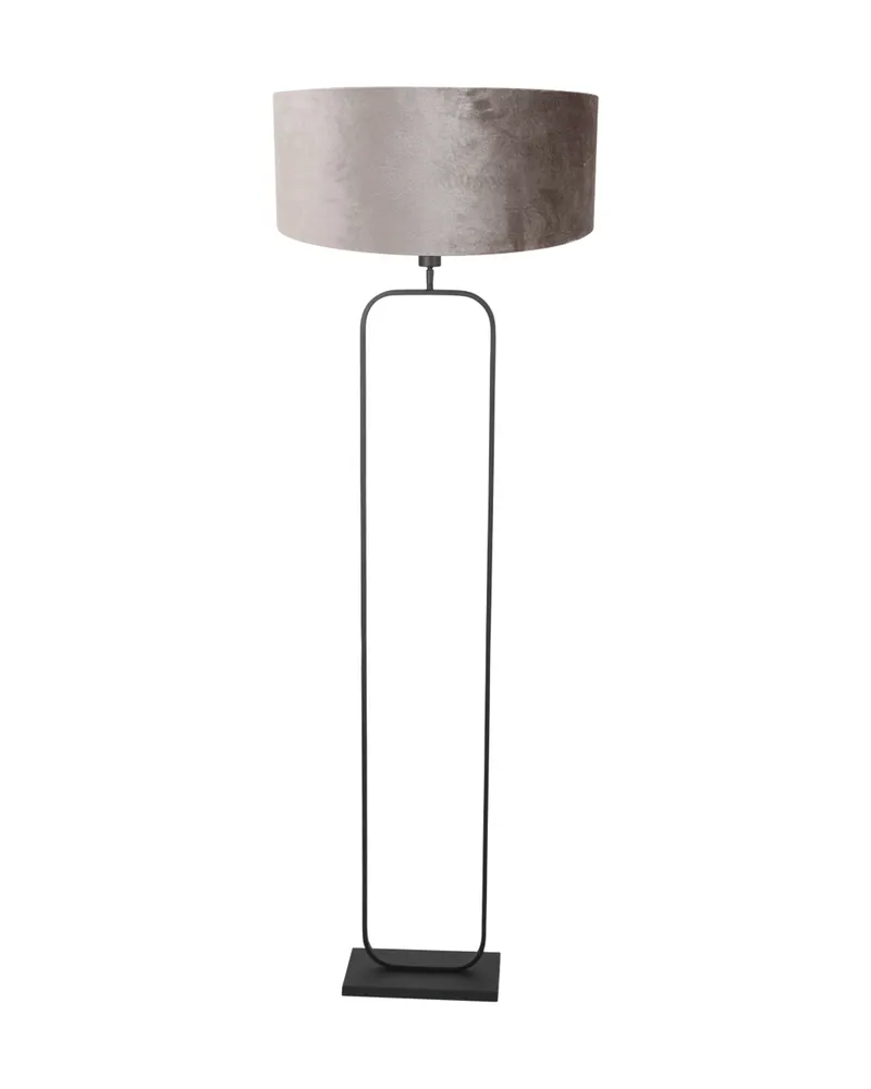 Stang Stehlampe aus Metall und Velours, Grau