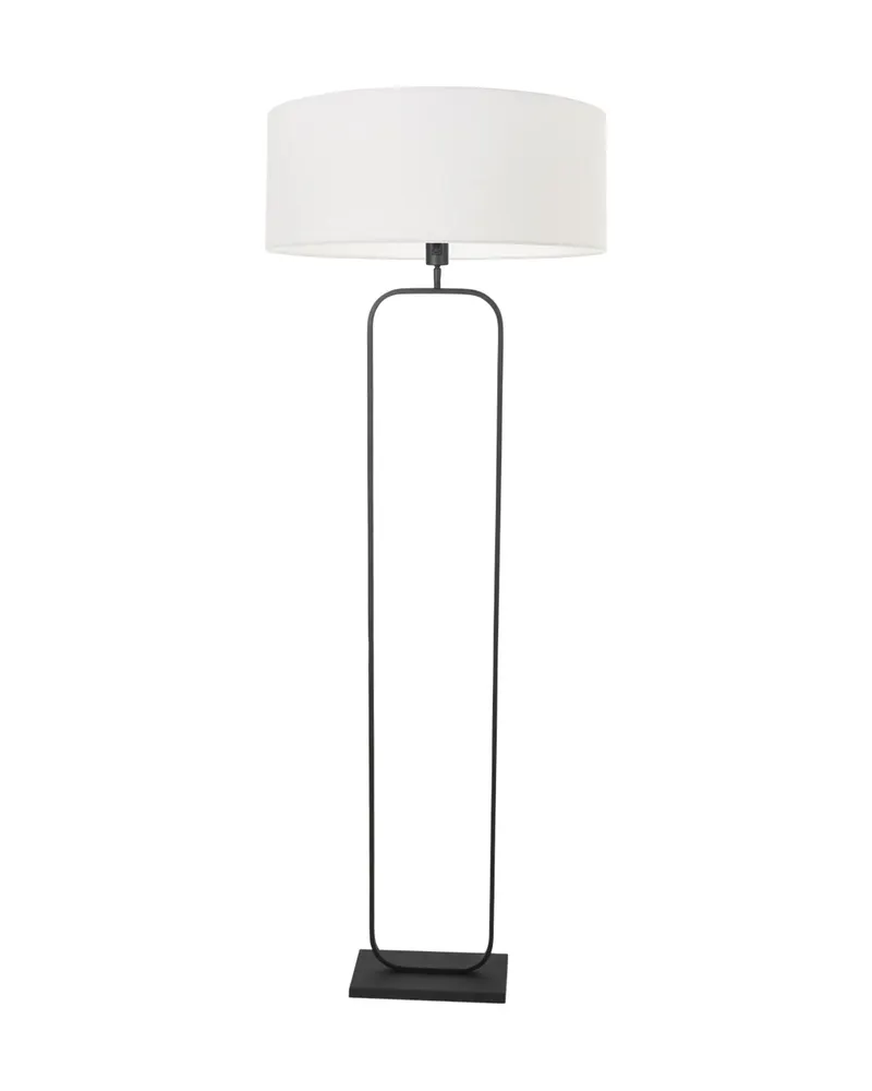 Stang Stehlampe aus Leinen und Metall, Schwarz