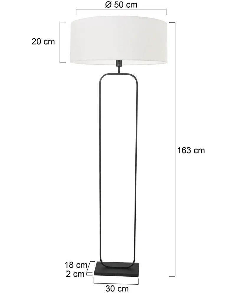 Steinhauer Stang Stehlampe aus Leinen und Metall, Schwarz in Schwarz, Ansicht 2