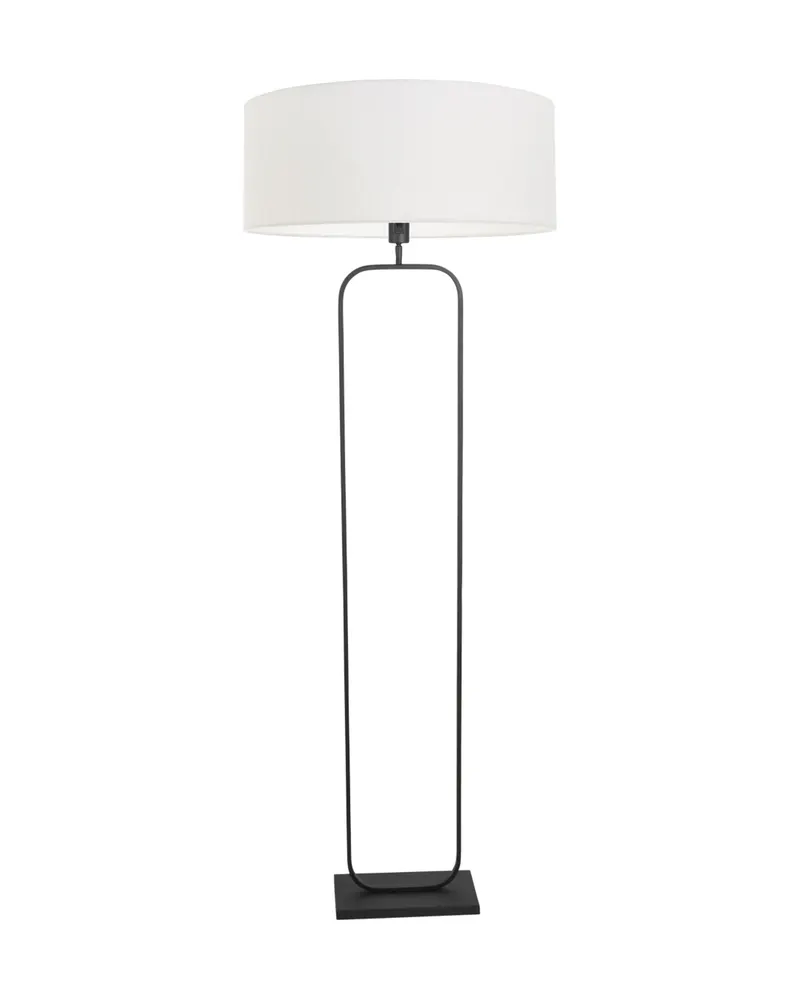 Steinhauer Stang Stehlampe aus Leinen und Metall, Schwarz in Schwarz, Ansicht 3