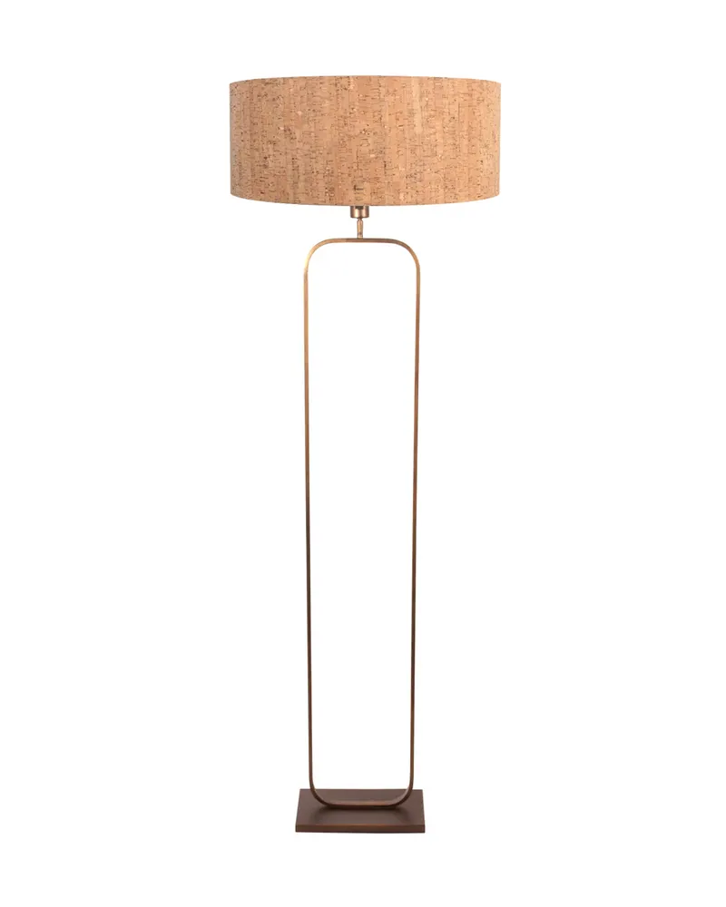 Stang Stehlampe aus Metall und Kork, Bronze in Bronze, Ansicht 1